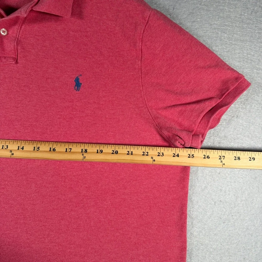 Polo Ralph Lauren Mens XXL Custom Slim Fit Short Sleeve Polo Shirt‎ Pink Preppy